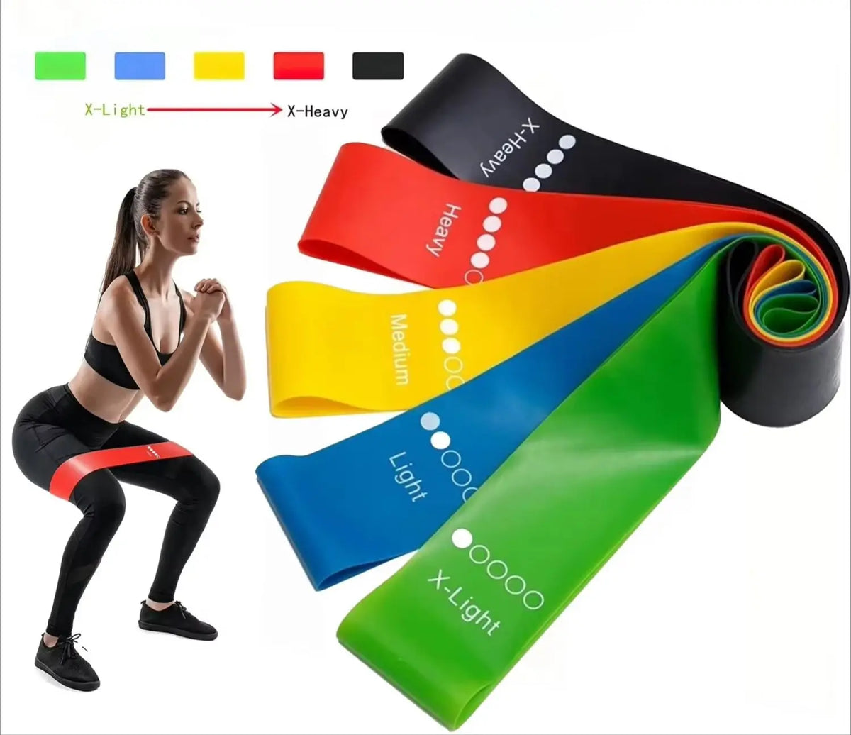 5 Levels Portable Fitness Workout Equipment Rubber Resistance Bands Yoga Gym Elastic Strength Pilates Crossfit Weight Sports